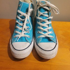 Teal Converse tennis shoes